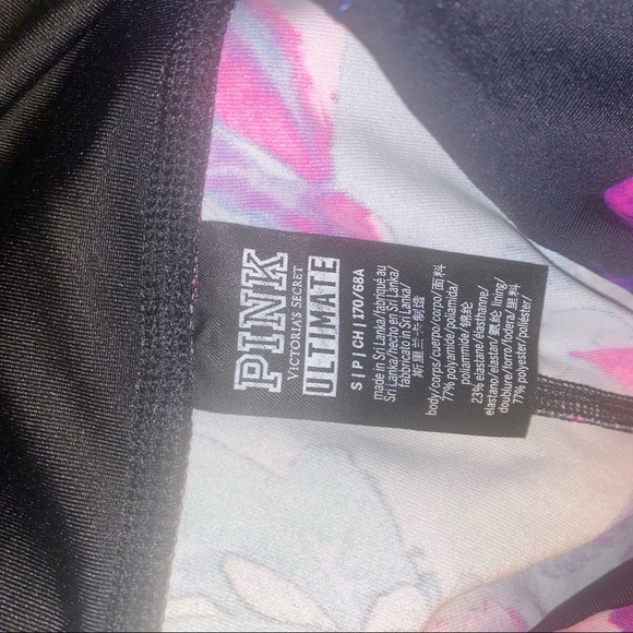 VS PINK Victoria secret Ultimate High Waist Mesh tropical Floral Leggings S yoga - Picture 6 of 6
